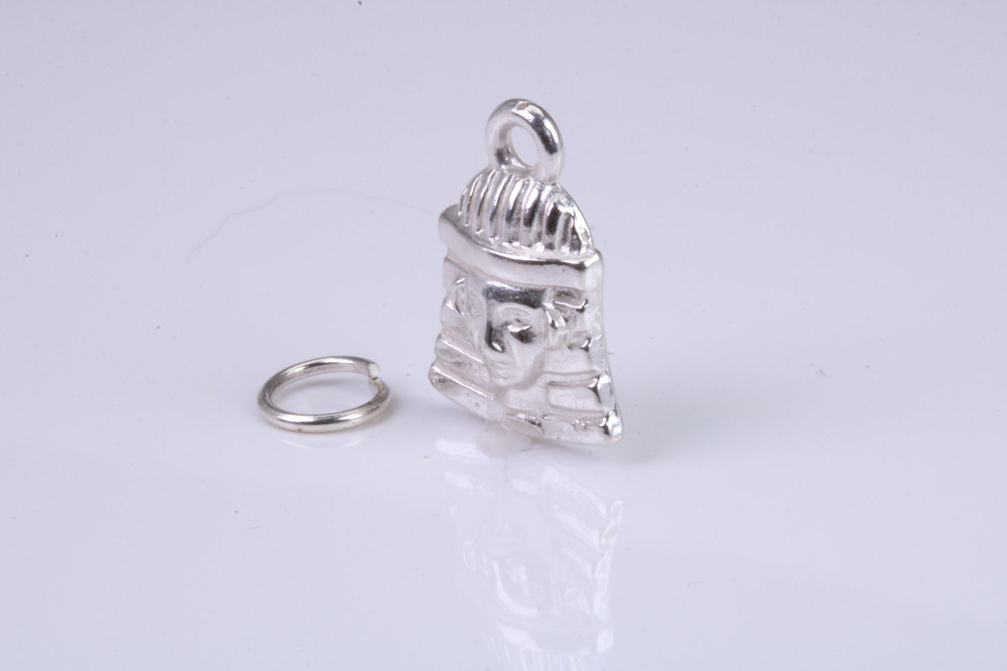 Pharaoh Charm, Traditional Charm, Made from Solid 925 Grade Sterling Silver, Complete with Attachment Link