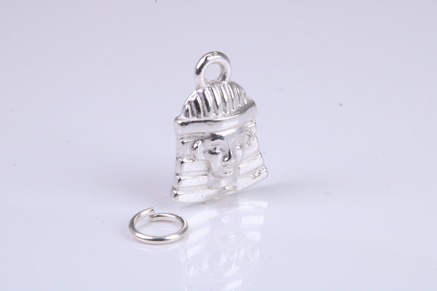 Pharaoh Charm, Traditional Charm, Made from Solid 925 Grade Sterling Silver, Complete with Attachment Link