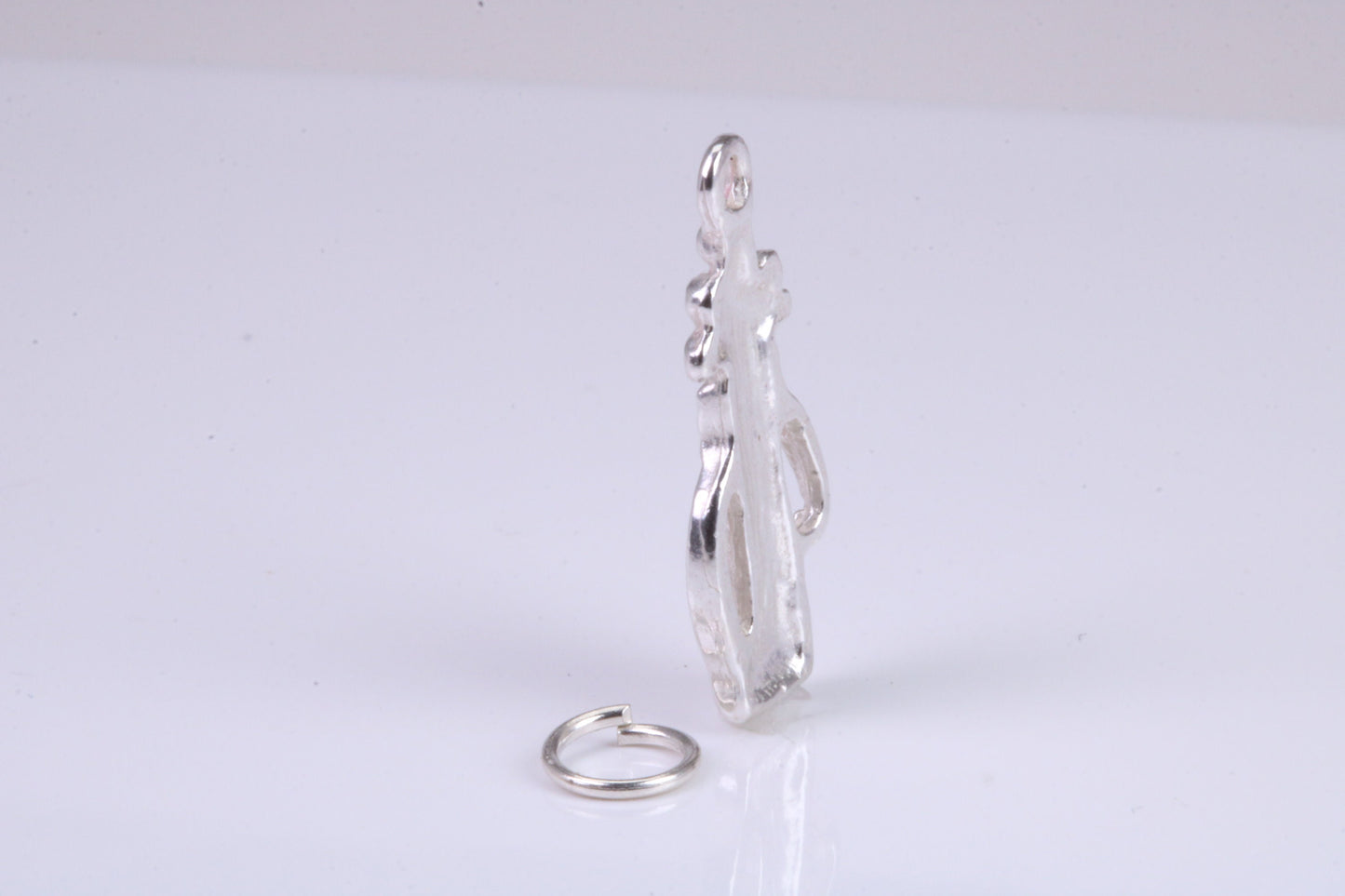 Golf Bag Charm, Traditional Charm, Made from Solid 925 Grade Sterling Silver, Complete with Attachment Link