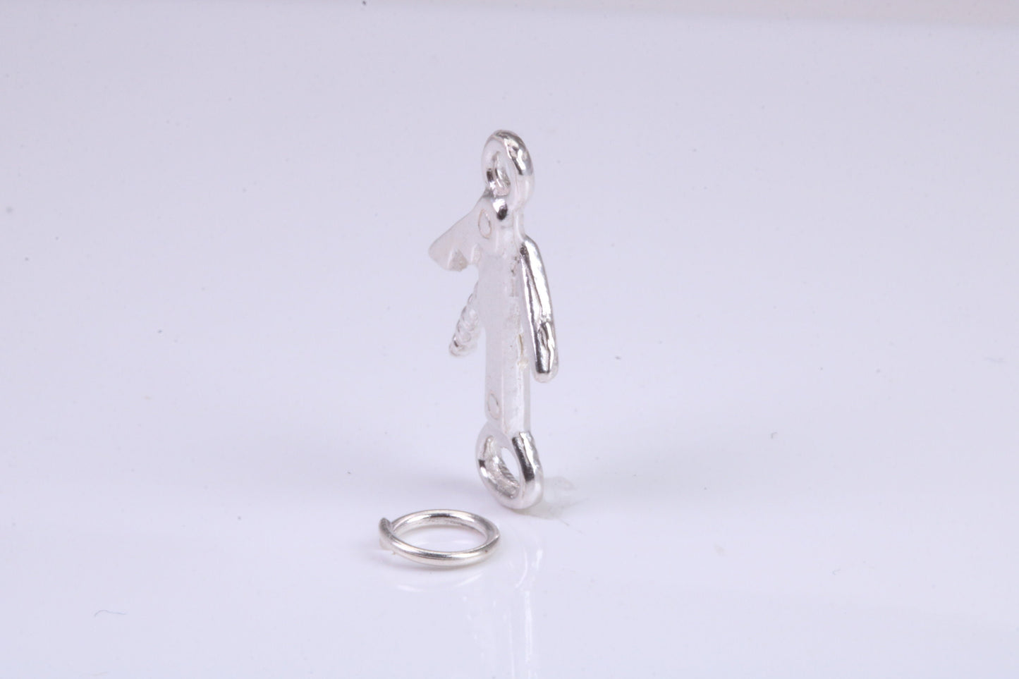 Wine Bottle Opener Charm, Traditional Charm, Made from Solid 925 Grade Sterling Silver, Complete with Attachment Link