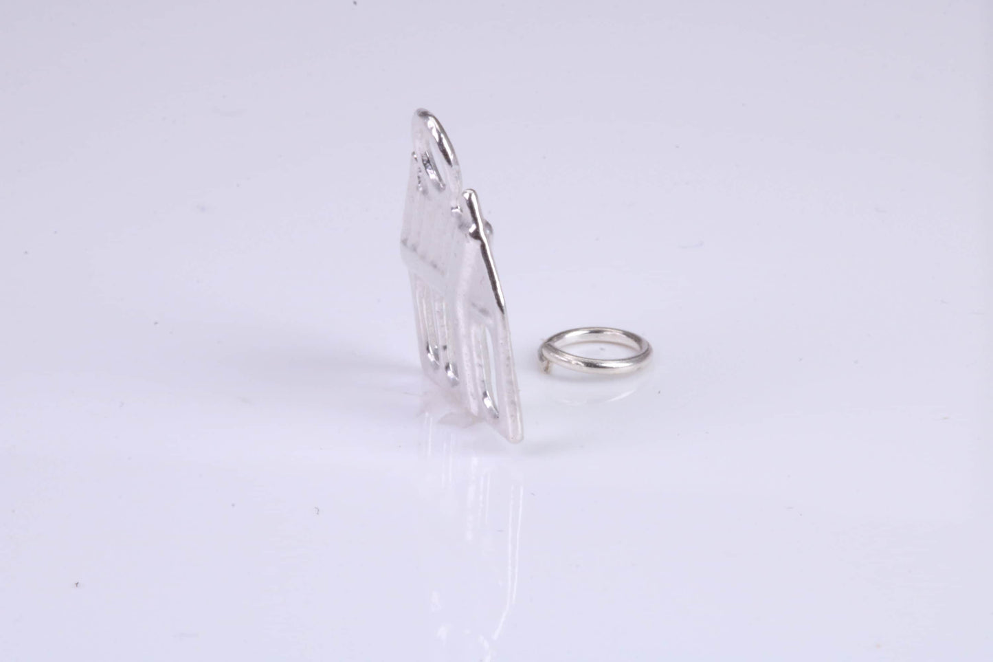 Log Cabin Charm, Traditional Charm, Made from Solid 925 Grade Sterling Silver, Complete with Attachment Link