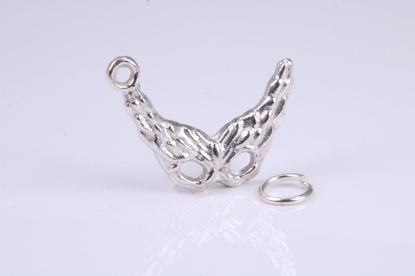 Pantomime Mask Charm, Traditional Charm, Made from Solid 925 Grade Sterling Silver, Complete with Attachment Link