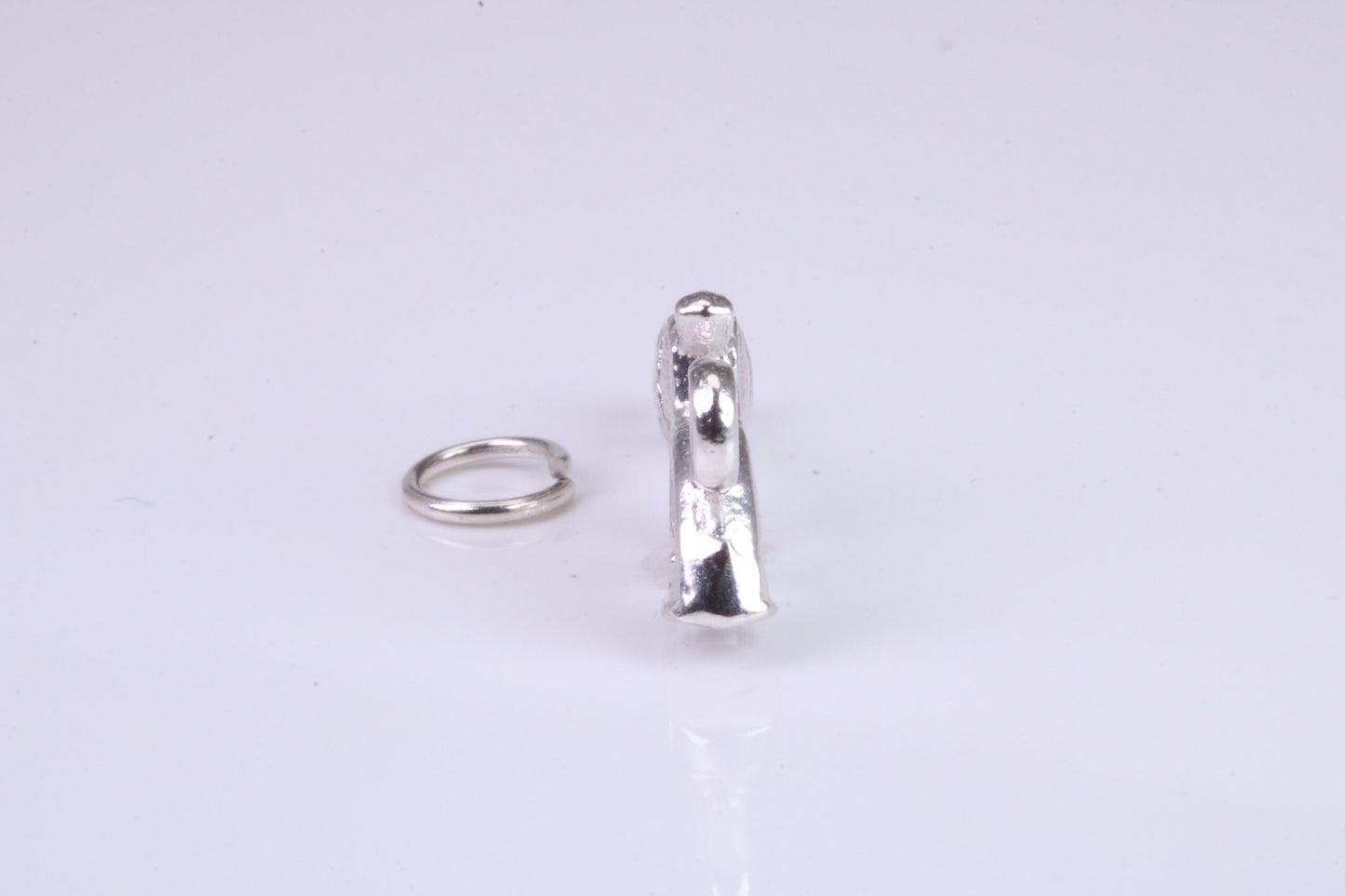 Pistol Charm, Traditional Charm, Made from Solid 925 Grade Sterling Silver, Complete with Attachment Link