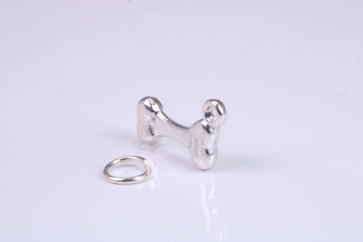 Dog Bone Charm, Traditional Charm, Made from Solid 925 Grade Sterling Silver, Complete with Attachment Link