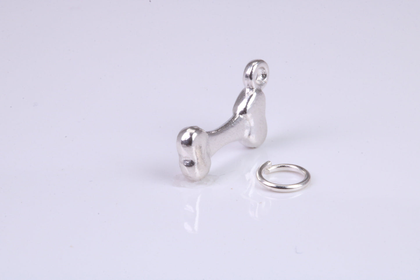 Dog Bone Charm, Traditional Charm, Made from Solid 925 Grade Sterling Silver, Complete with Attachment Link