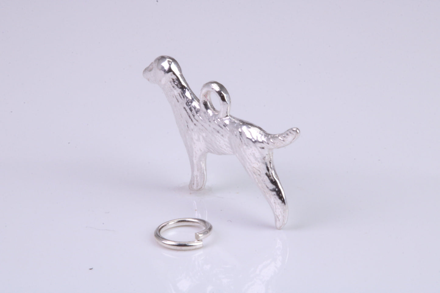 Pointer Dog Charm, Traditional Charm, Made from Solid 925 Grade Sterling Silver, Complete with Attachment Link