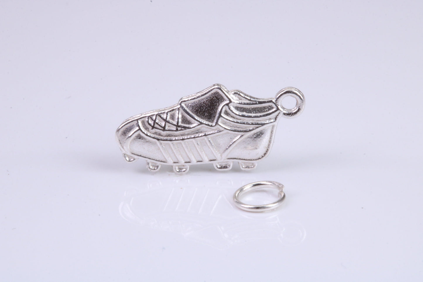 Soccer Boot Charm, Traditional Charm, Made from Solid 925 Grade Sterling Silver, Complete with Attachment Link