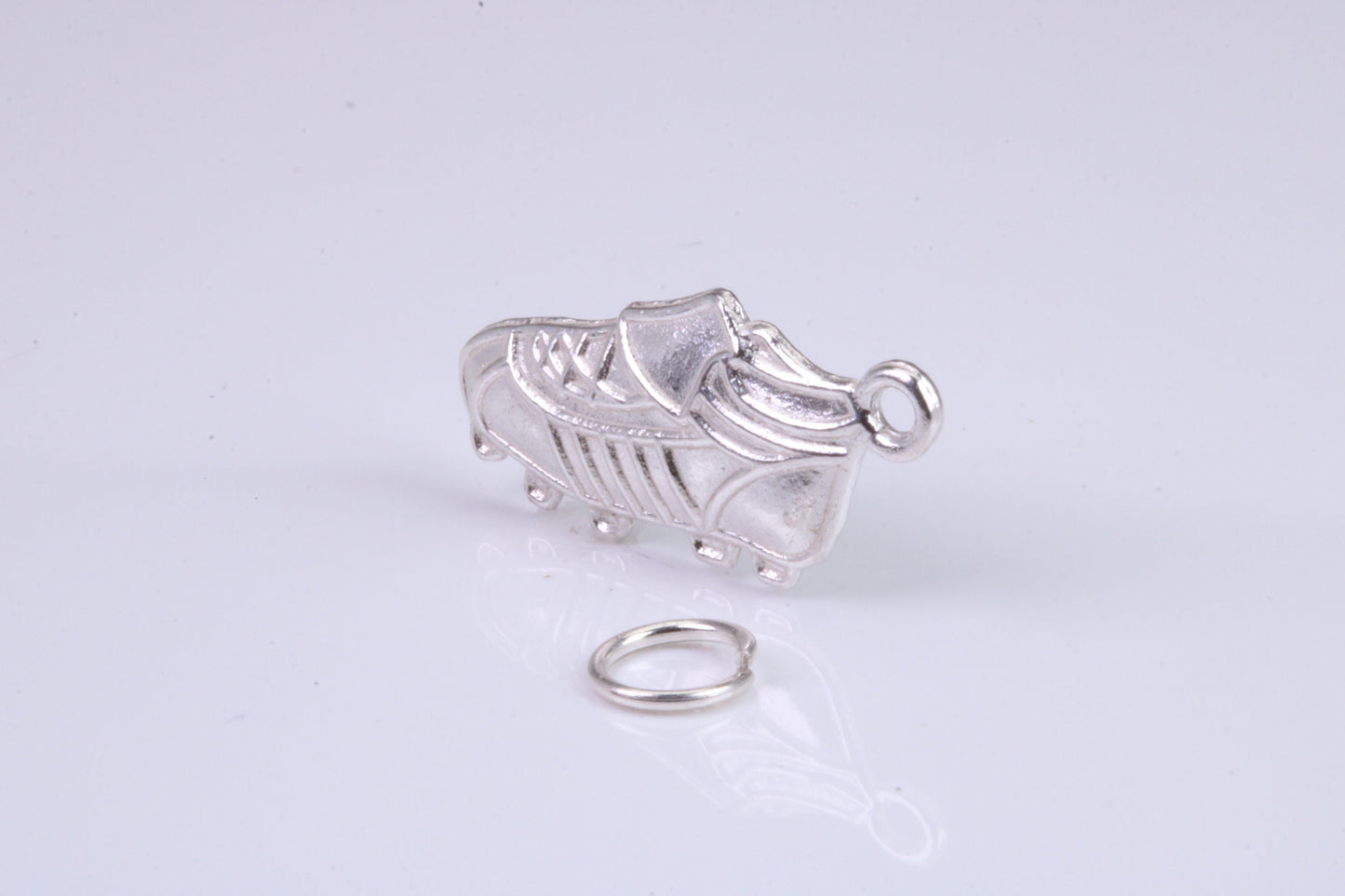 Soccer Boot Charm, Traditional Charm, Made from Solid 925 Grade Sterling Silver, Complete with Attachment Link