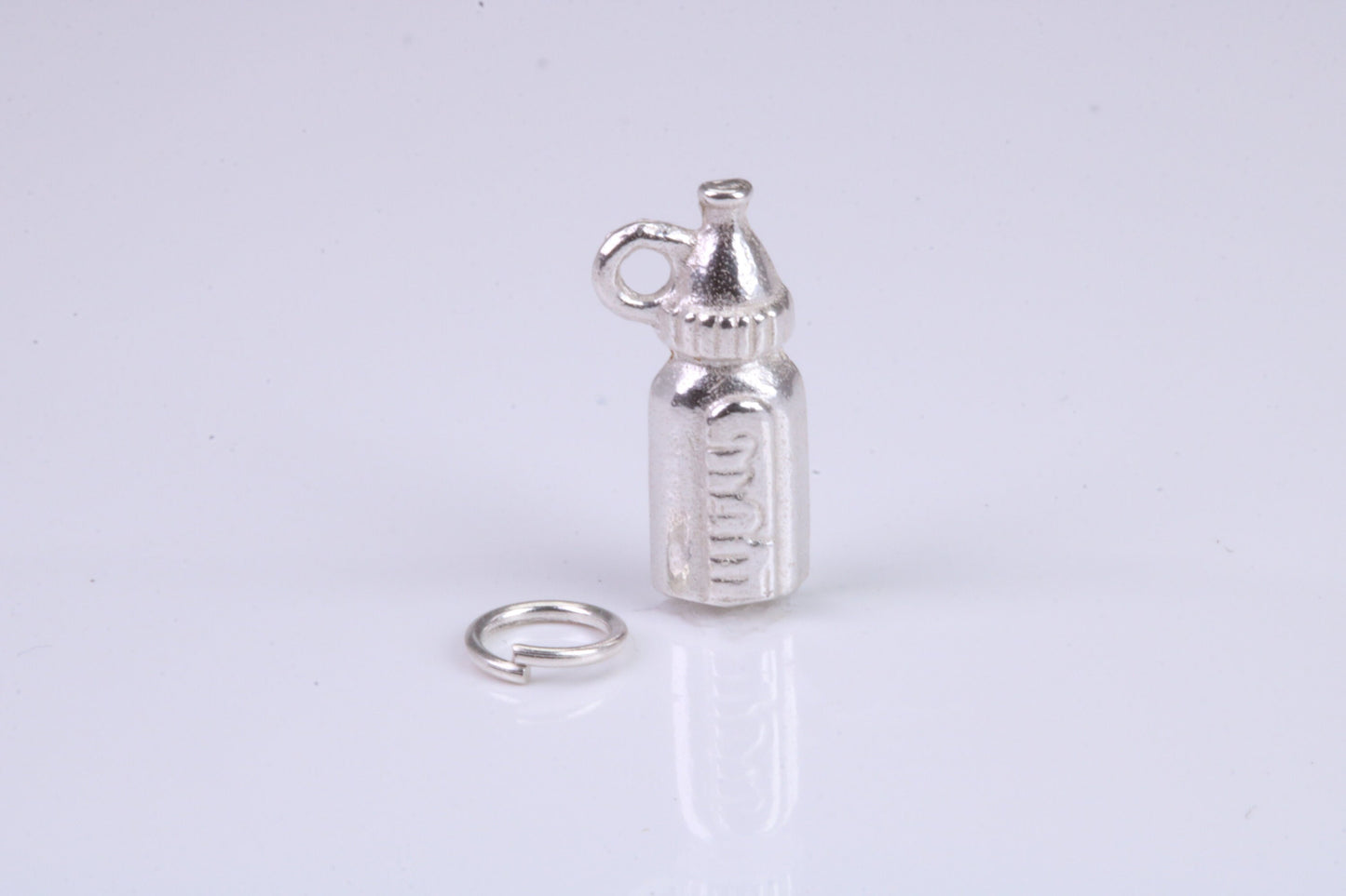 Baby Milk Bottle Charm, Traditional Charm, Made from Solid 925 Grade Sterling Silver, Complete with Attachment Link