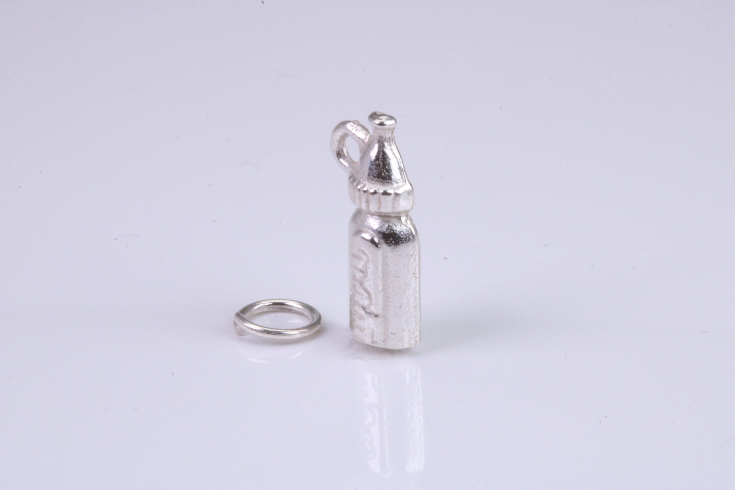Baby Milk Bottle Charm, Traditional Charm, Made from Solid 925 Grade Sterling Silver, Complete with Attachment Link