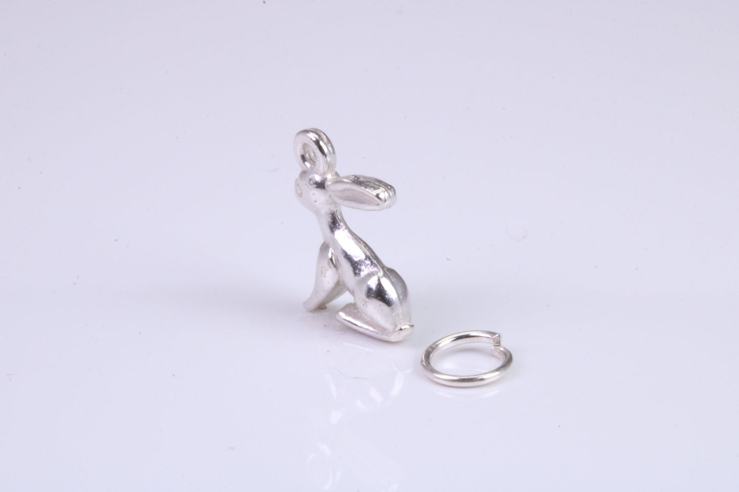 Bunny Rabbit Charm, Traditional Charm, Made from Solid 925 Grade Sterling Silver, Complete with Attachment Link