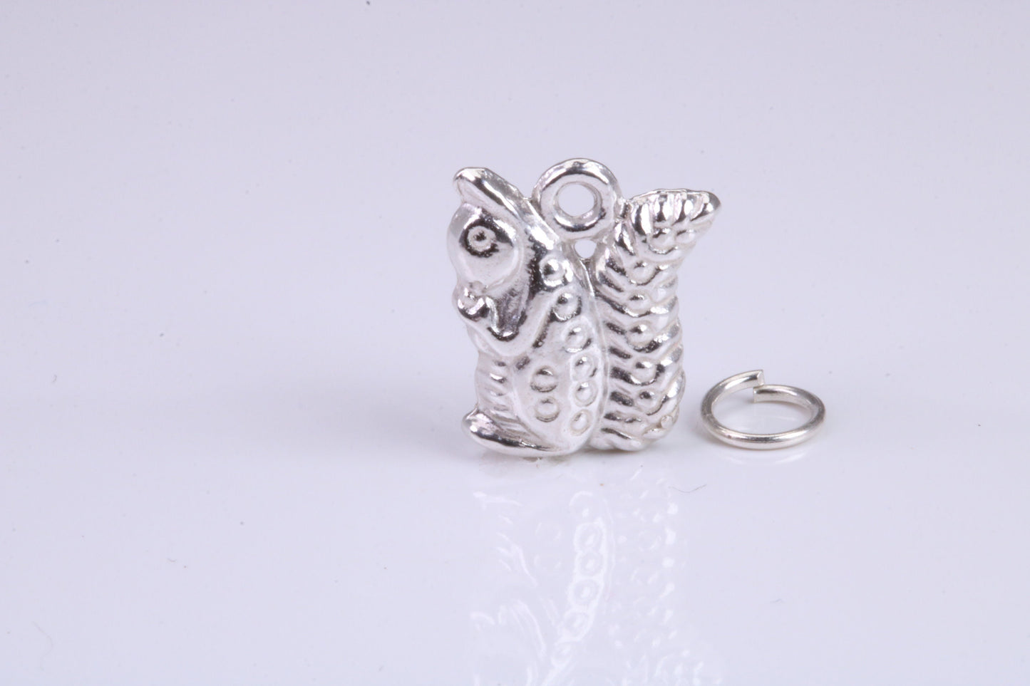 Squirrel Charm, Traditional Charm, Made from Solid 925 Grade Sterling Silver, Complete with Attachment Link