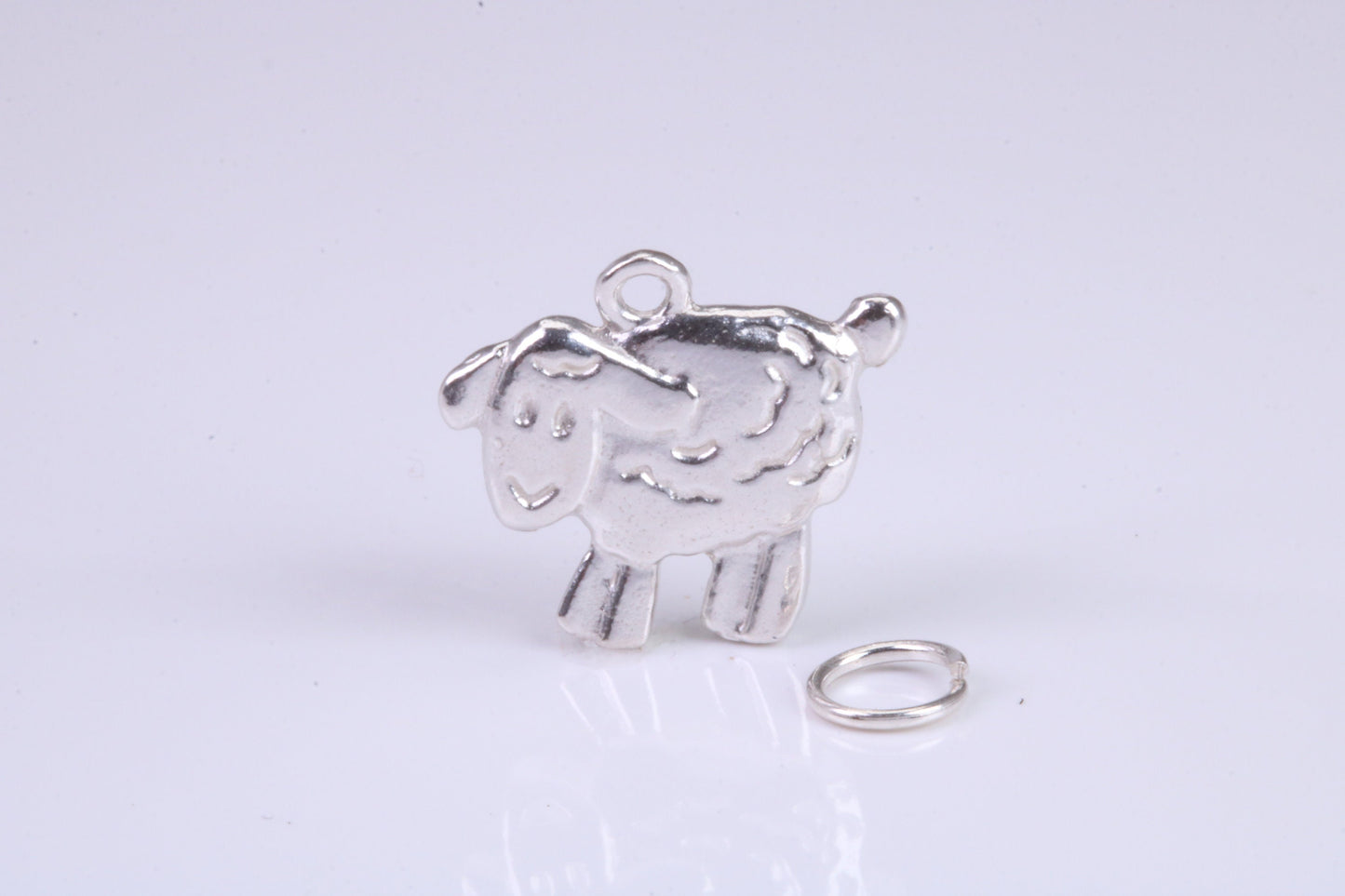 Sheep Charm, Traditional Charm, Made from Solid 925 Grade Sterling Silver, Complete with Attachment Link