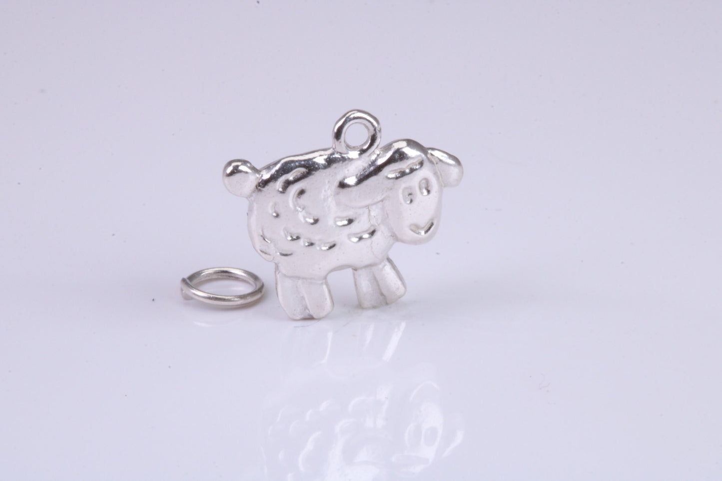 Sheep Charm, Traditional Charm, Made from Solid 925 Grade Sterling Silver, Complete with Attachment Link