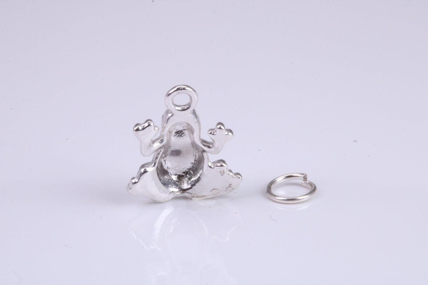 Frog Charm, Traditional Charm, Made from Solid 925 Grade Sterling Silver, Complete with Attachment Link