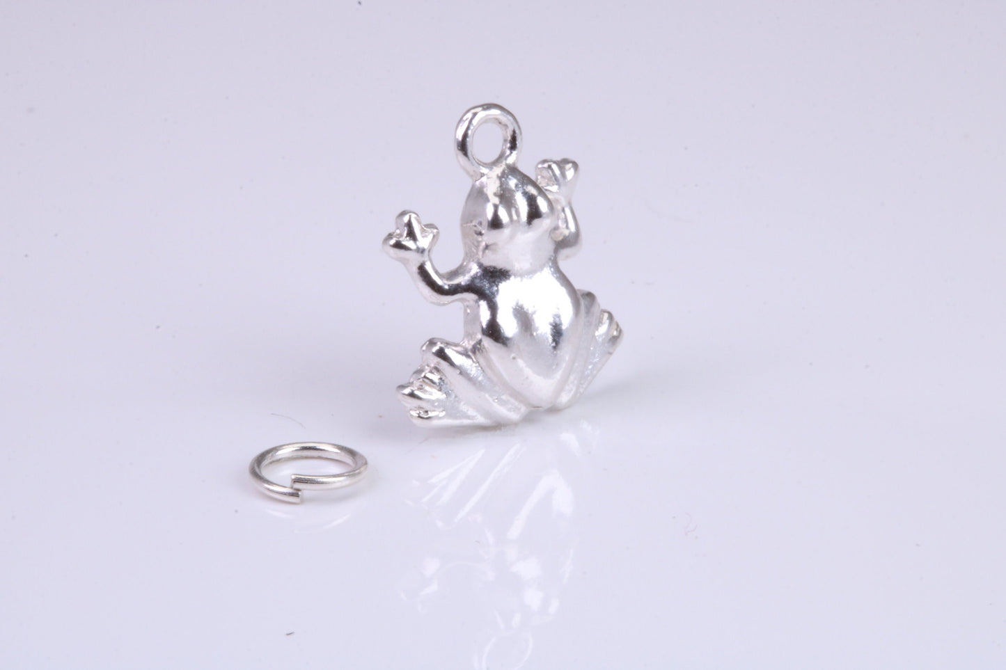 Frog Charm, Traditional Charm, Made from Solid 925 Grade Sterling Silver, Complete with Attachment Link