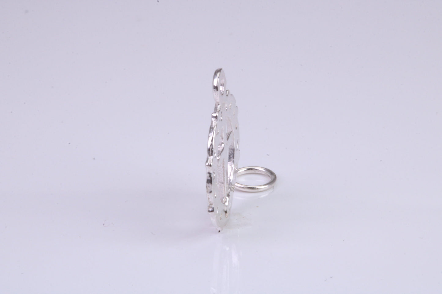 Cross In Wreath Charm, Traditional Charm, Made from Solid 925 Grade Sterling Silver, Complete with Attachment Link