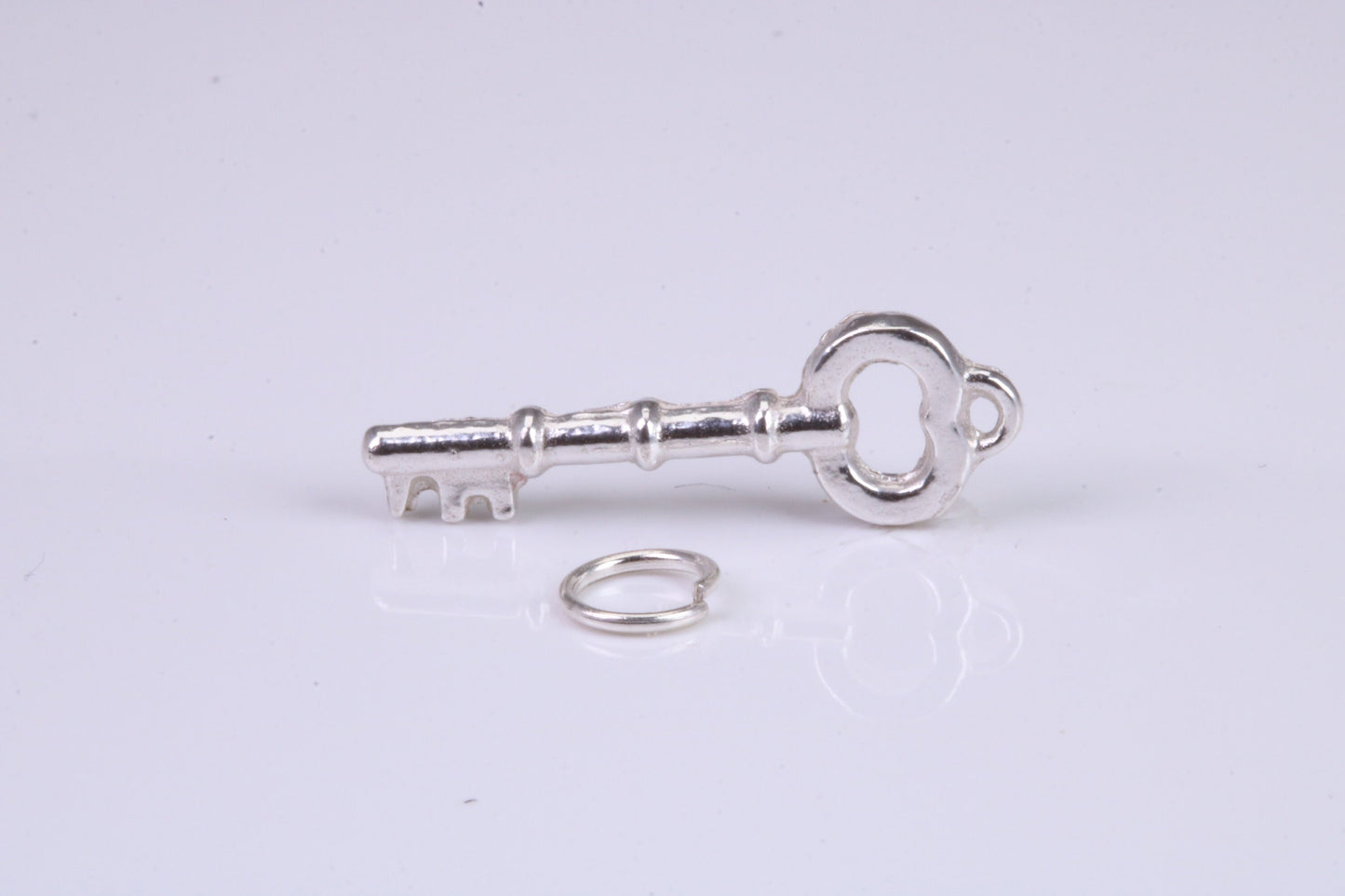 Key Charm, Traditional Charm, Made from Solid 925 Grade Sterling Silver, Complete with Attachment Link