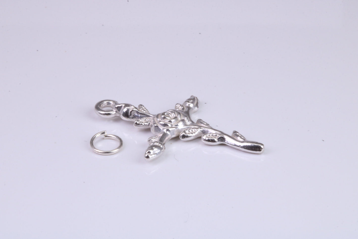 33 mm Long Cross Necklace, made from solid Sterling Silver, With 18 Inch Long Chain