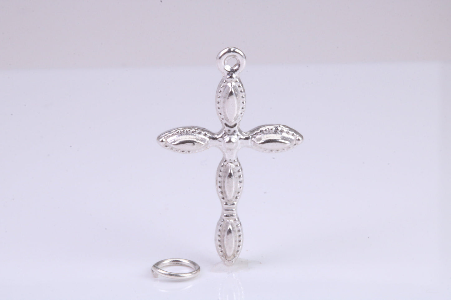 28 mm Long Cross Necklace, made from solid Sterling Silver, With 18 Inch Long Chain