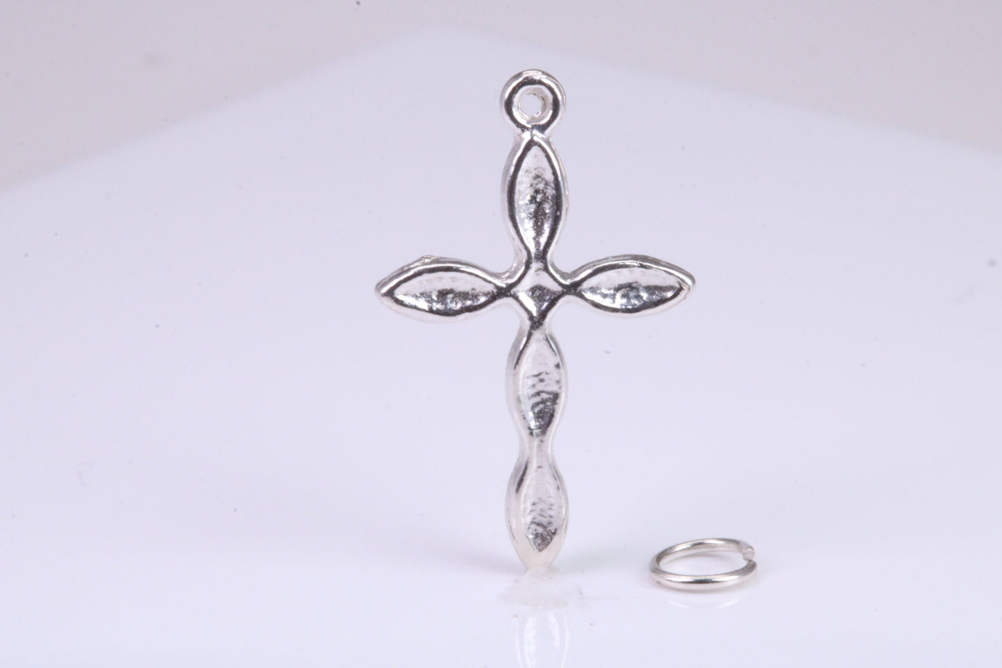28 mm Long Cross Necklace, made from solid Sterling Silver, With 18 Inch Long Chain