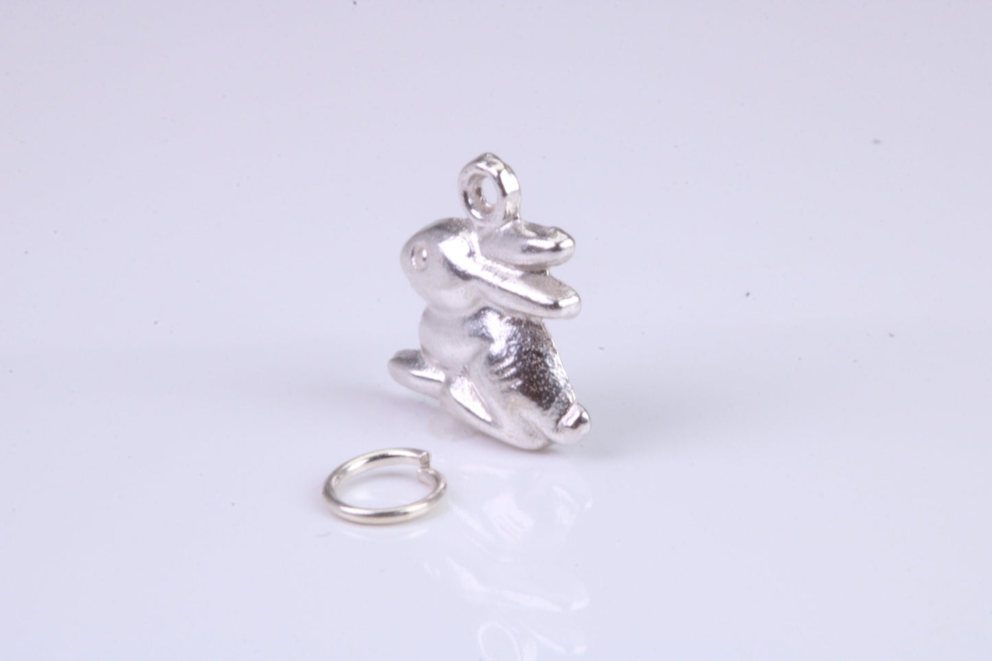 Bunny Rabbit Charm, Traditional Charm, Made from Solid 925 Grade Sterling Silver, Complete with Attachment Link