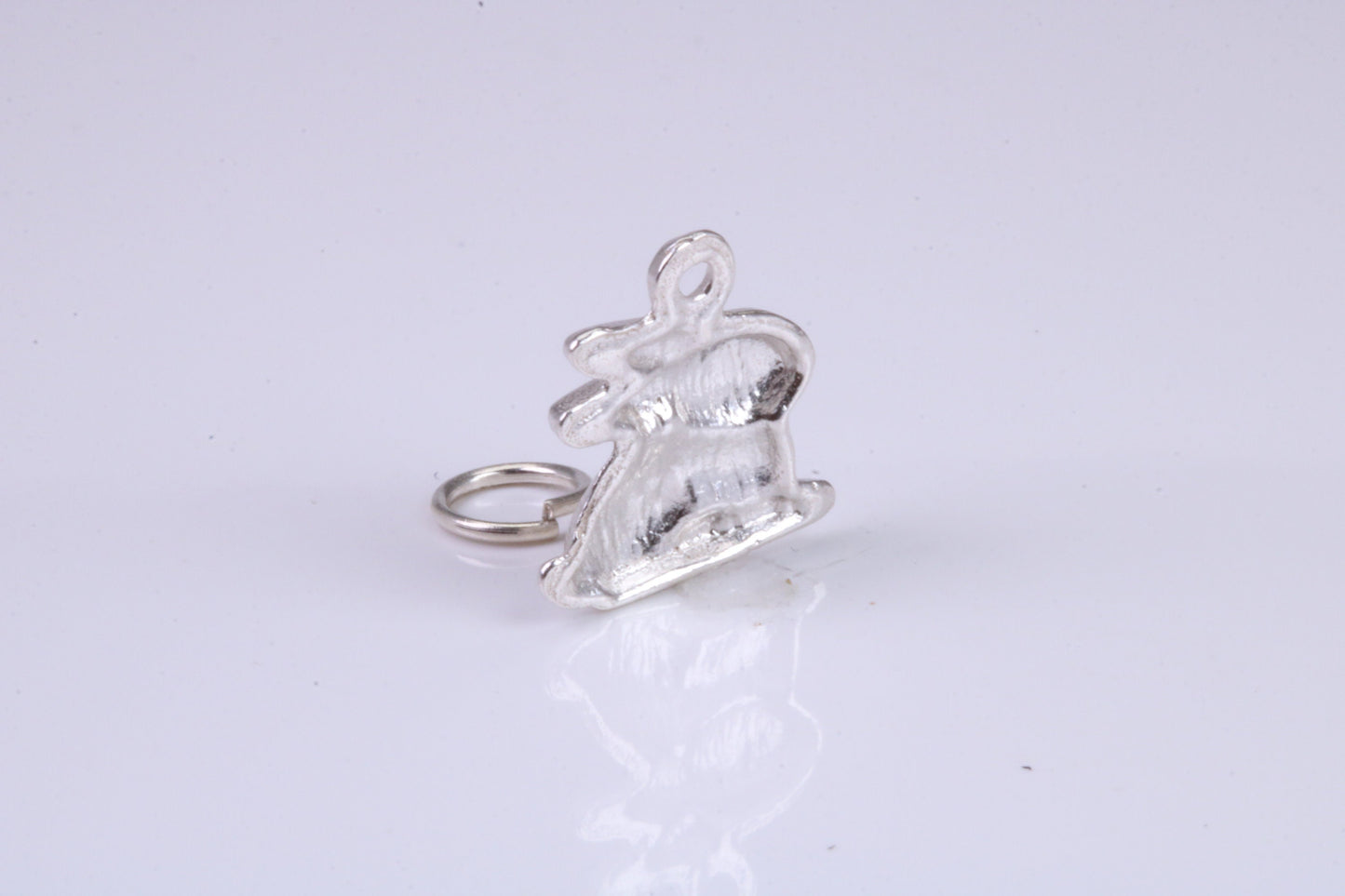 Bunny Rabbit Charm, Traditional Charm, Made from Solid 925 Grade Sterling Silver, Complete with Attachment Link