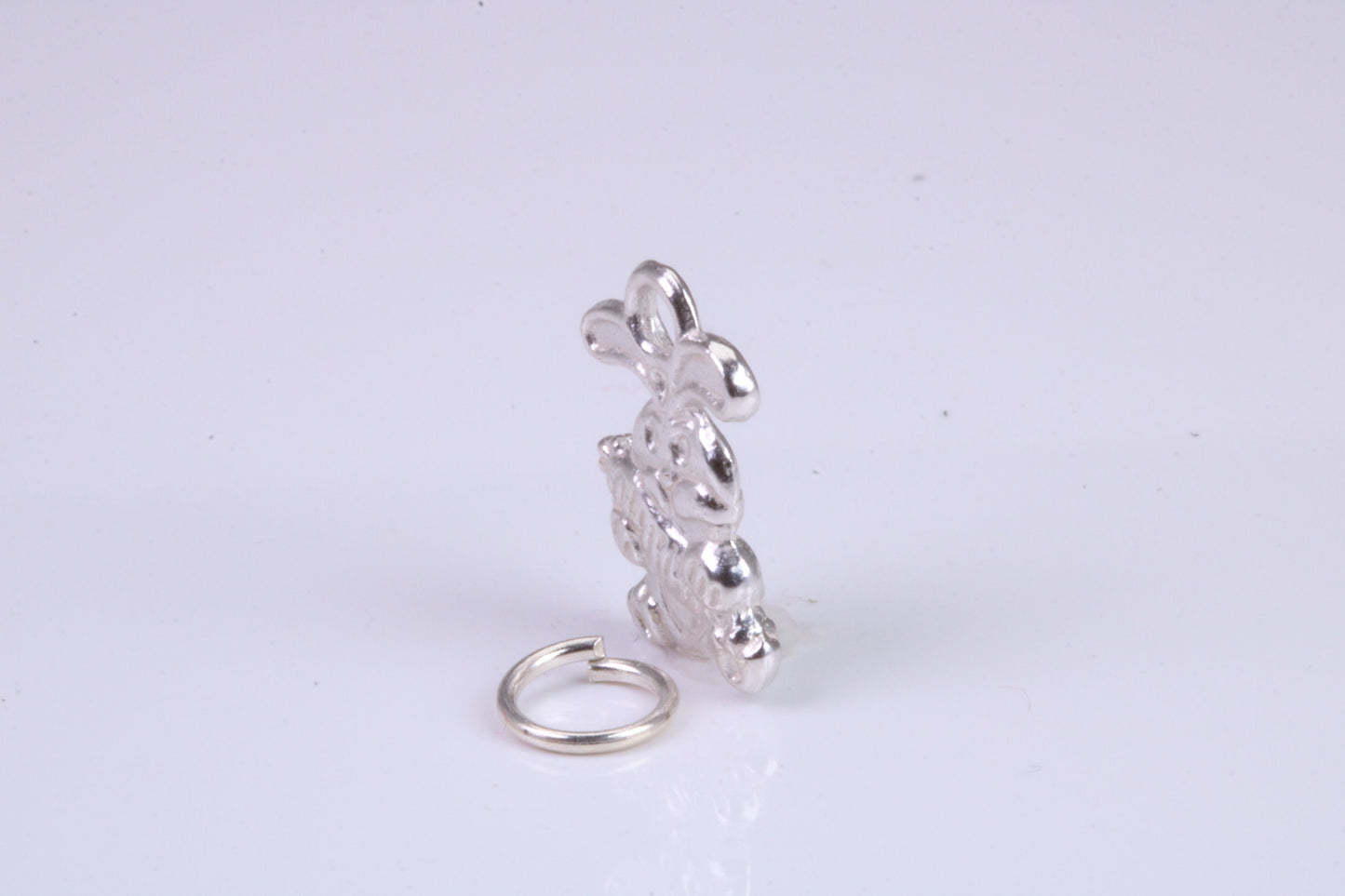 Bunny Rabbit Charm, Traditional Charm, Made from Solid 925 Grade Sterling Silver, Complete with Attachment Link
