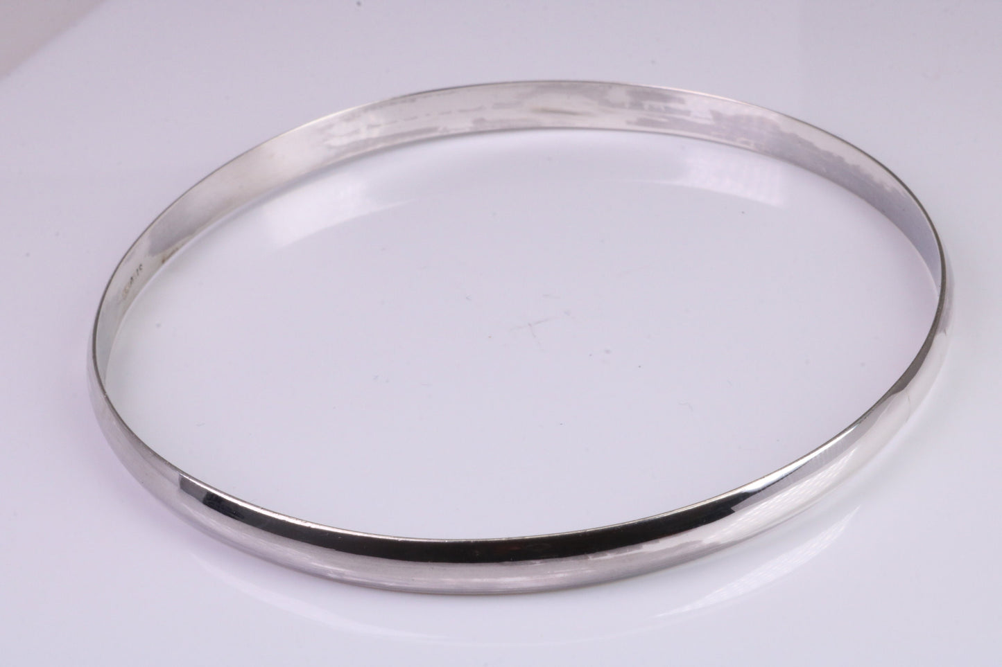 70 mm Round and 5 mm wide Solid Silver Bangle