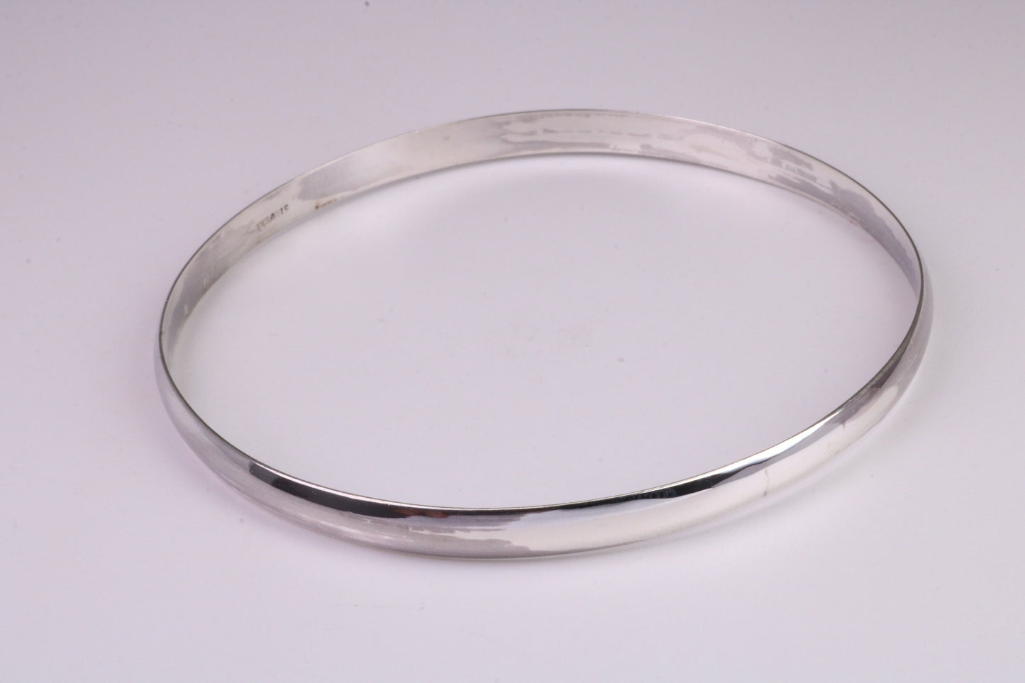 70 mm Round and 5 mm wide Solid Silver Bangle