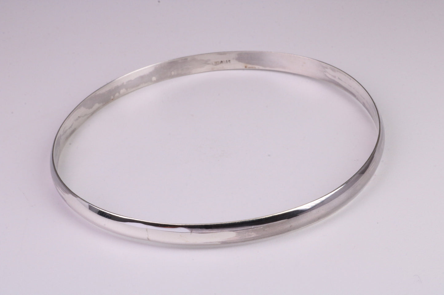70 mm Round and 5 mm wide Solid Silver Bangle