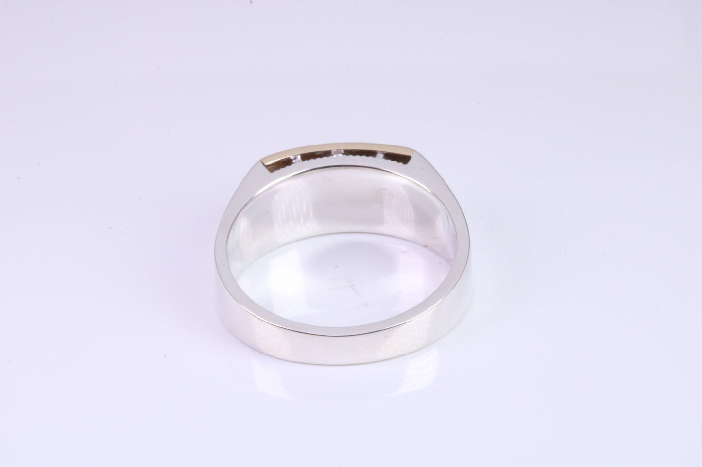 Gents Diamond set Signet Ring, Made from Yellow Gold and Silver, British Hallmarked