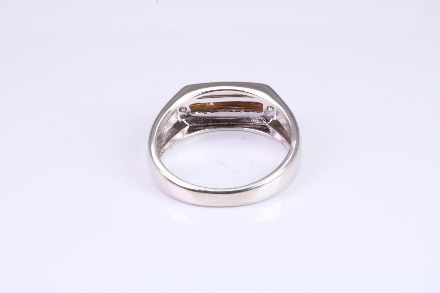 Gents Diamond set Signet Ring, Made from Yellow Gold and Silver, British Hallmarked