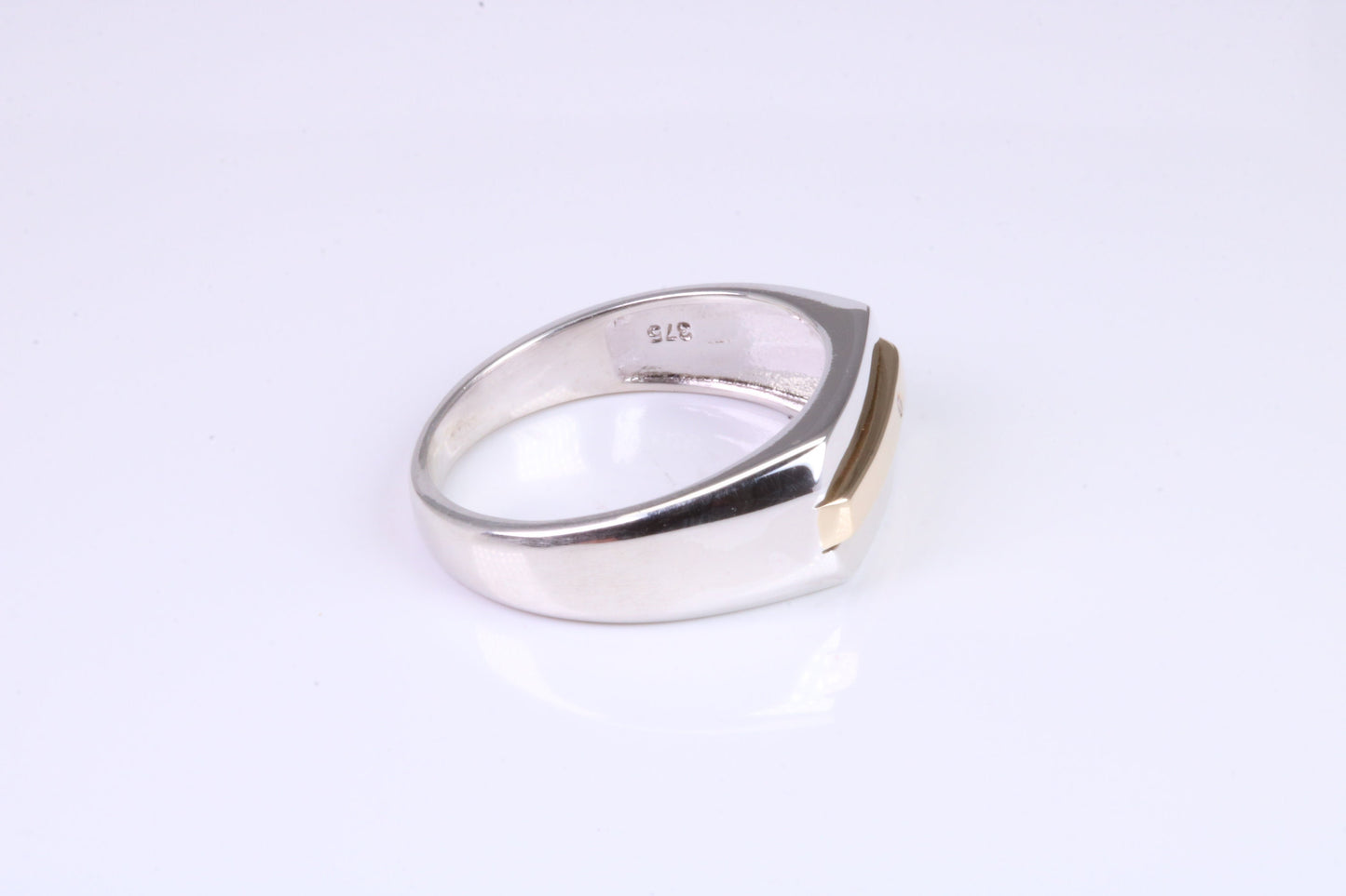 Gents Diamond set Signet Ring, Made from Yellow Gold and Silver, British Hallmarked