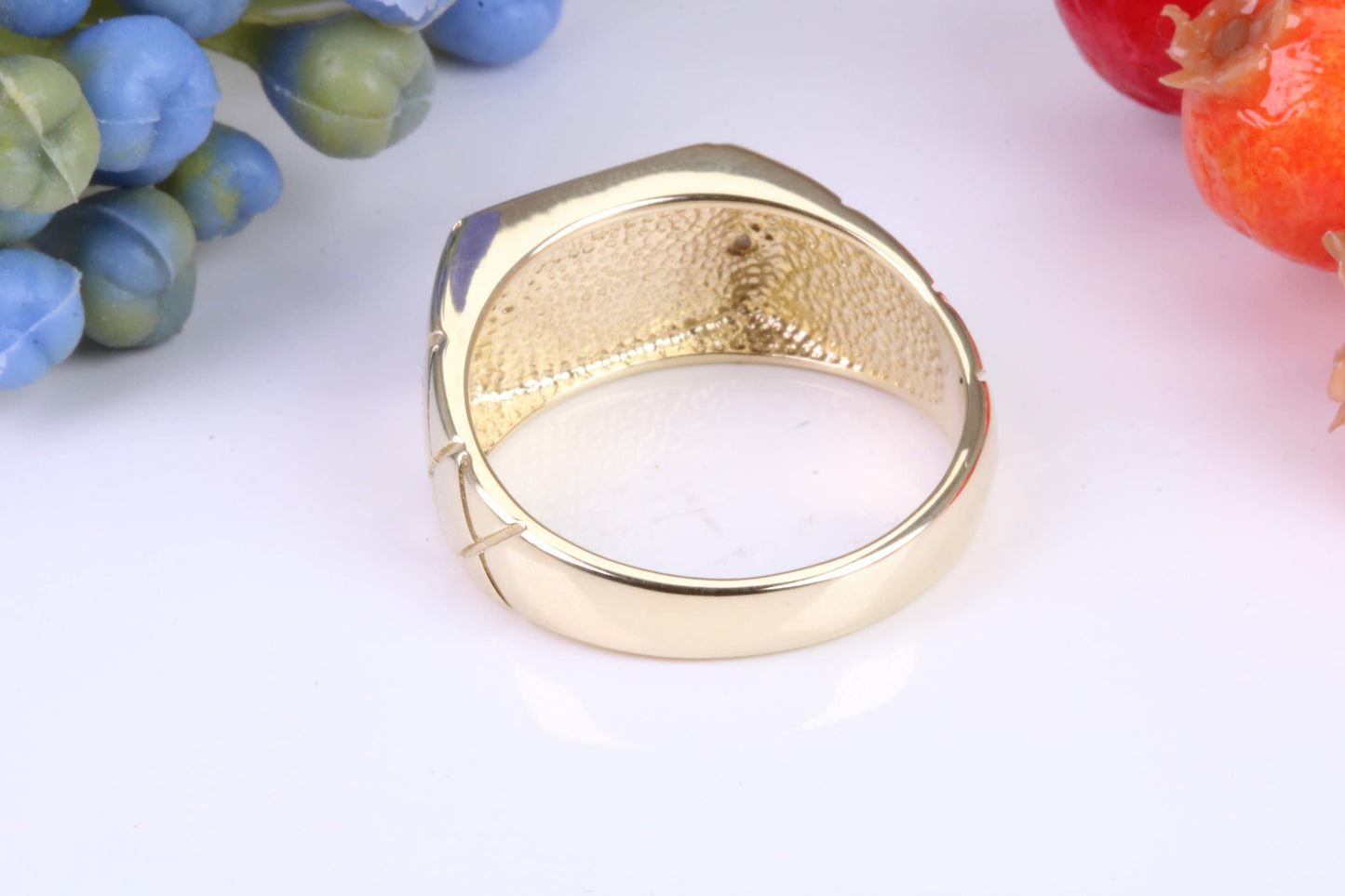Gents Diamond and Black Onyx set Signet Ring, Made from Yellow Gold, British Hallmarked