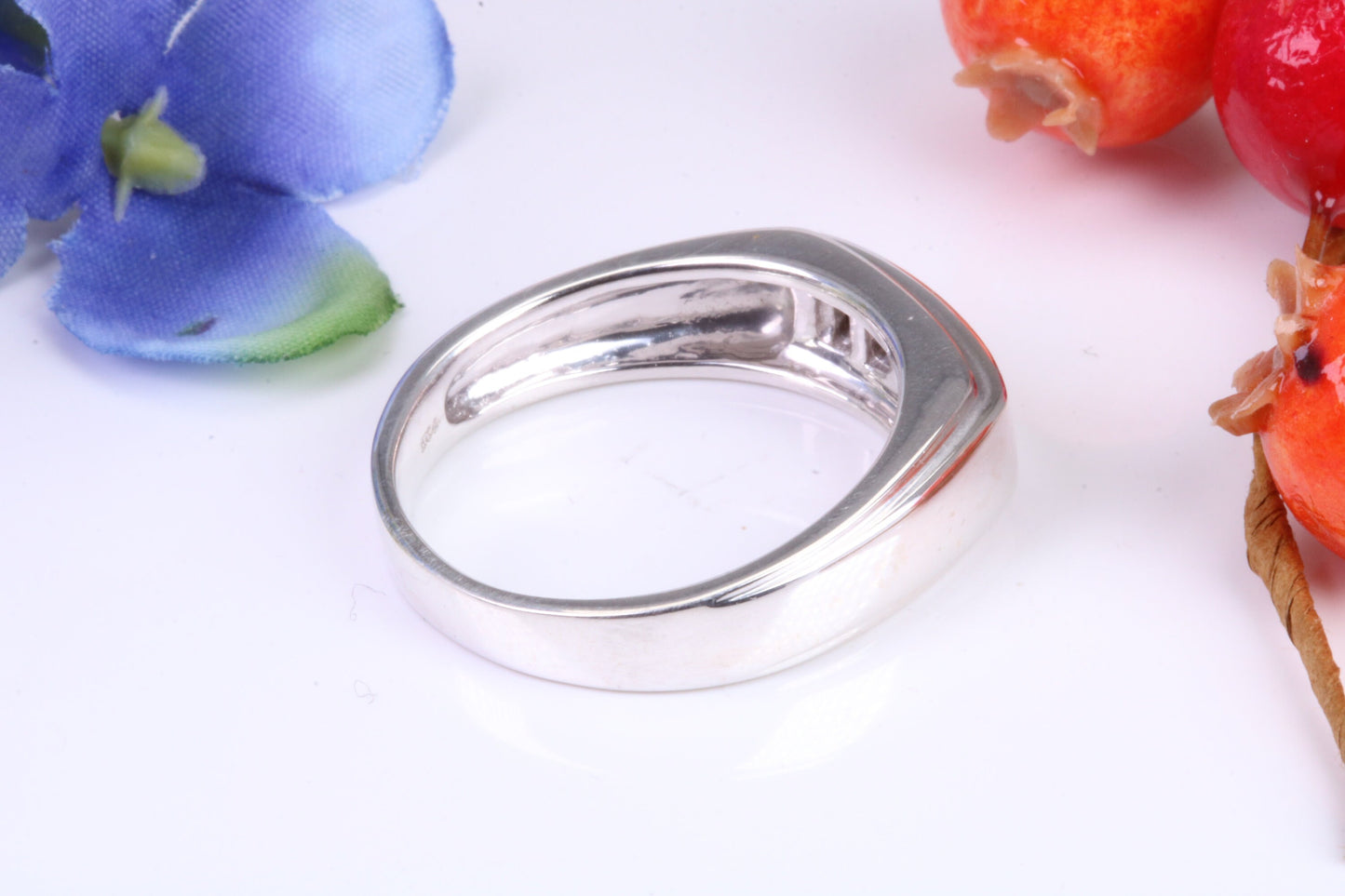 Gents Diamond set Signet Ring, Made from Solid Silver