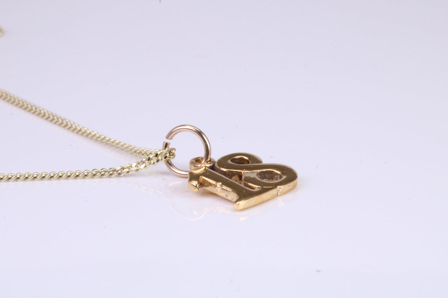 18th Birthday Necklace, Made from Solid Yellow Gold with High Polished Finish and 18 inch Gold Chain, British Hallmarked