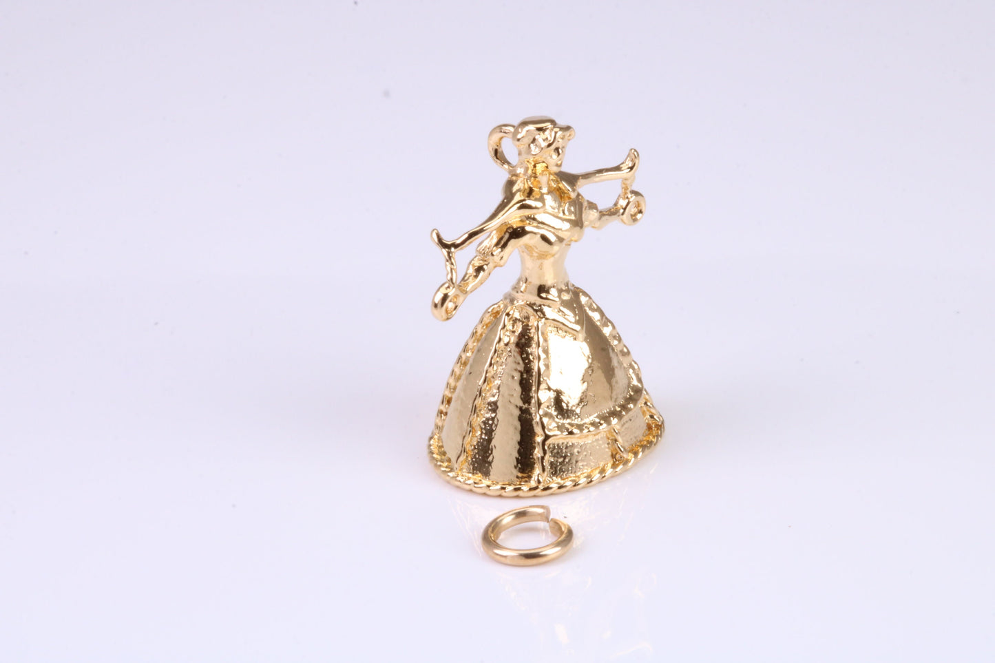 Water Carrier Charm, Traditional Charm, Made from Solid Yellow Gold, British Hallmarked, Complete with Attachment Link