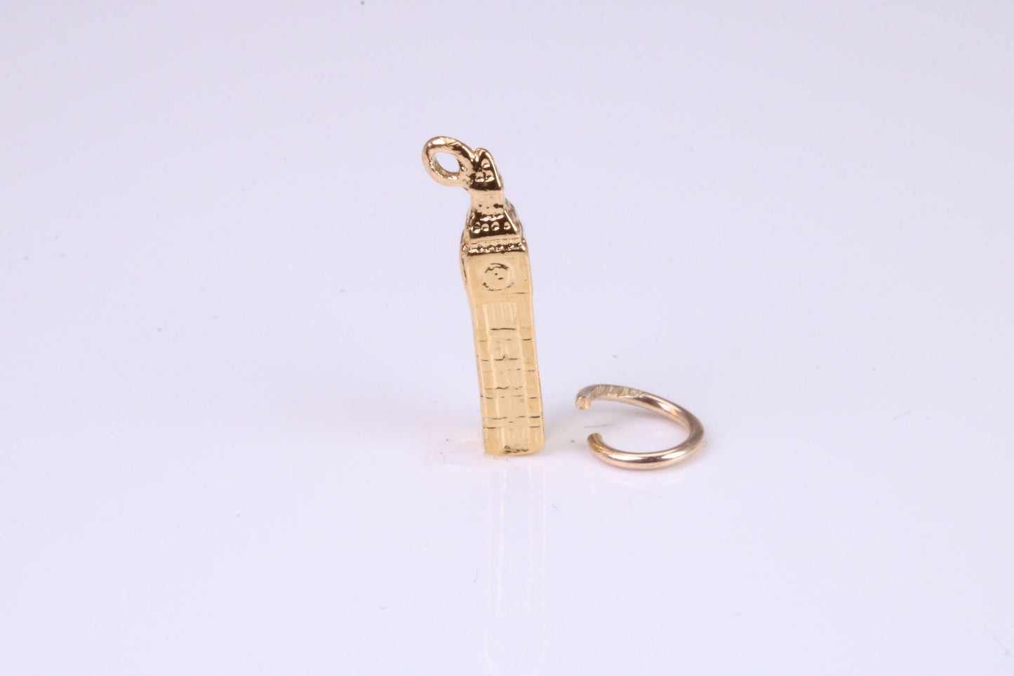 Iconic London Big Ben Charm, Traditional Charm, Made from Solid Yellow Gold, British Hallmarked, Complete with Attachment Link