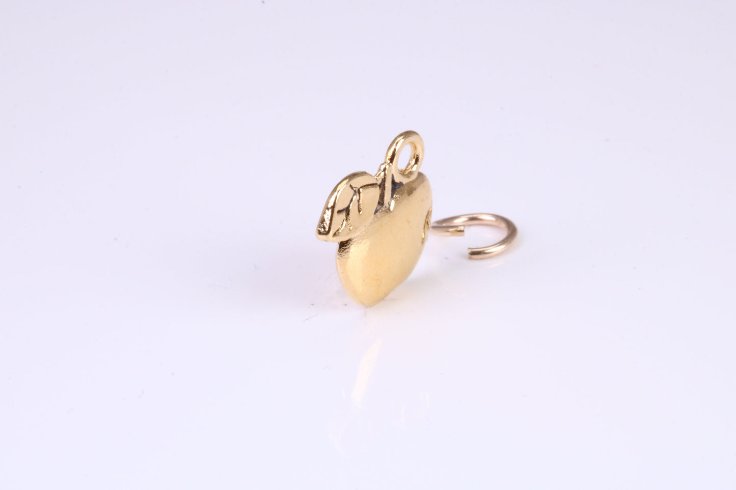 Apple Charm, Traditional Charm, Made from Solid Yellow Gold, British Hallmarked, Complete with Attachment Link