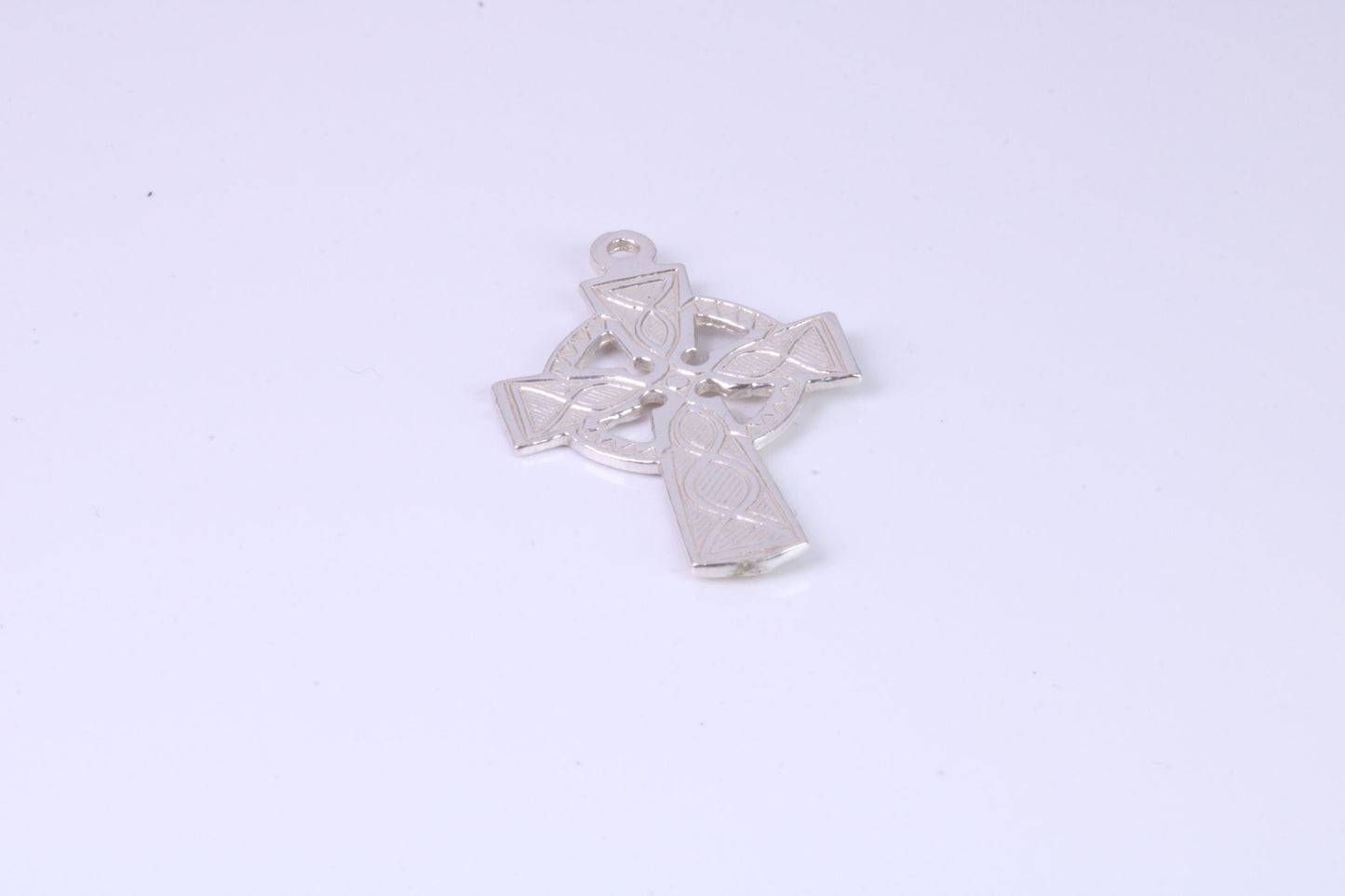 Small 25 mm Long Celtic Cross, Made From Solid Cast Silver, Complete With Silver Chain