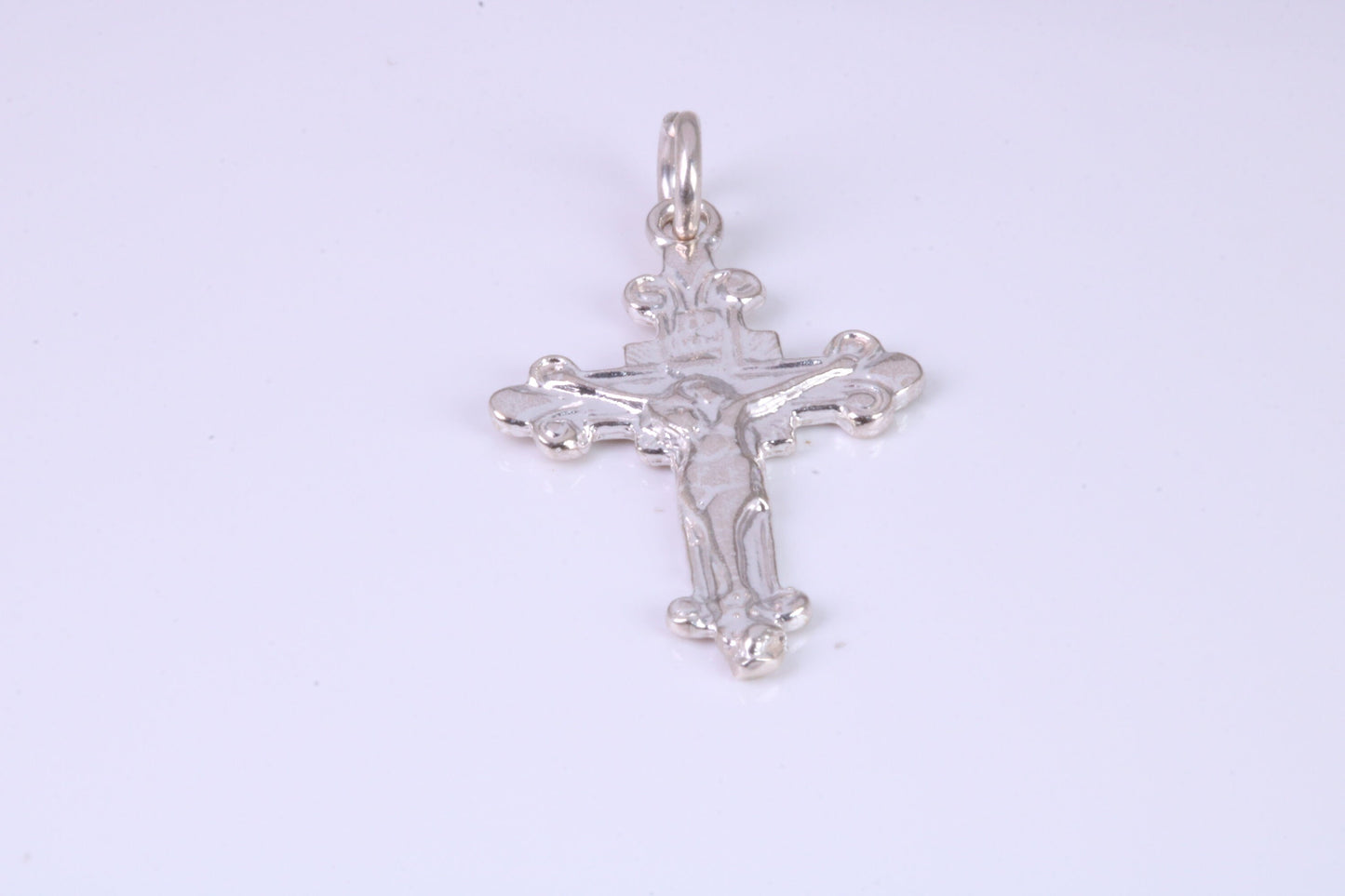 Small 26 mm Long Crucifix Necklace, Made From Solid Cast Silver, Complete With Silver Chain