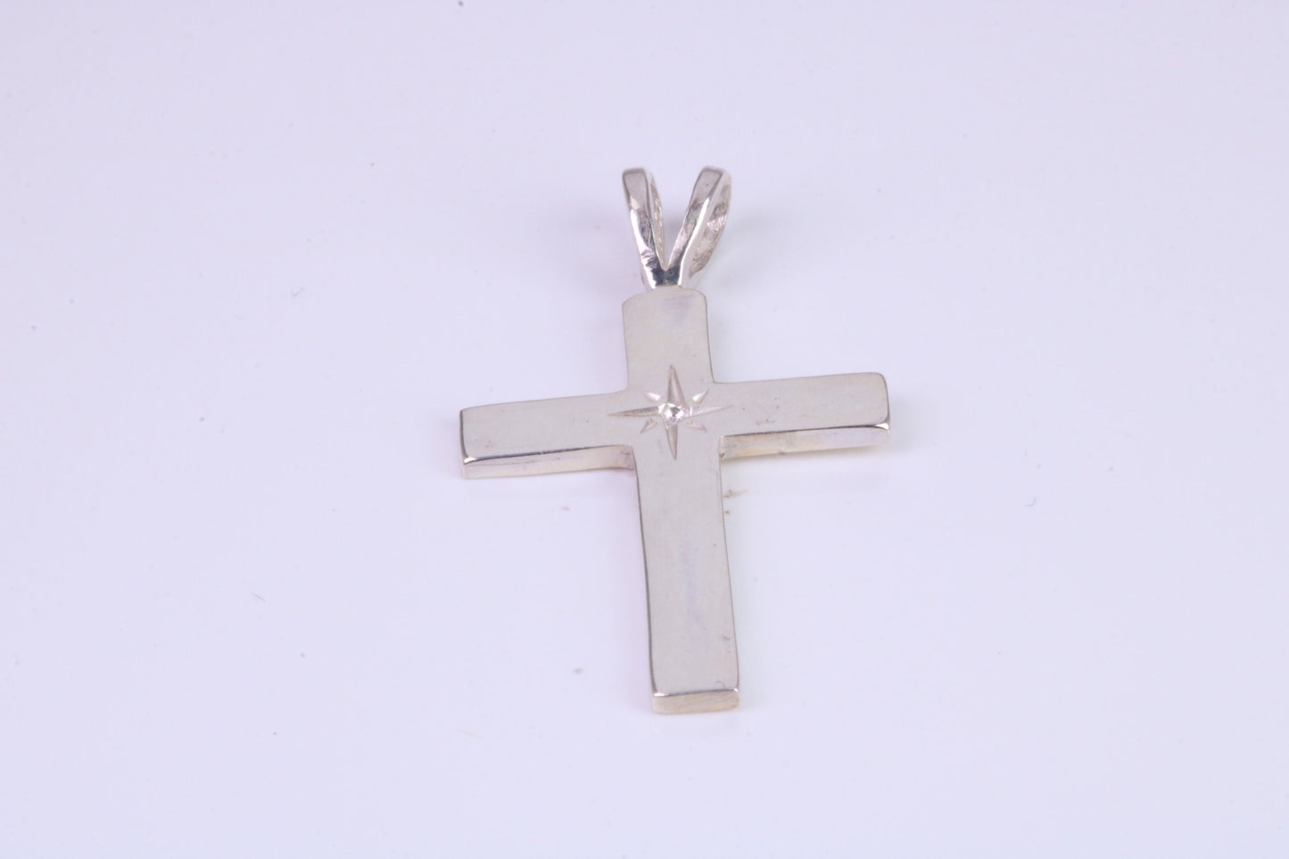 30 mm Long Plain Polished Silver Cross, Made From Solid Cast Silver