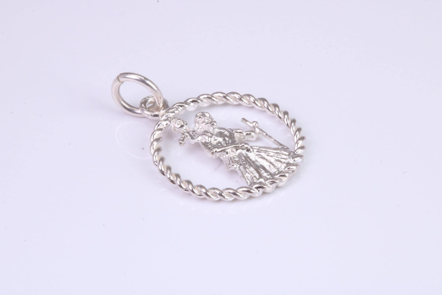 17 mm Round St Christopher, Made From Solid Cast Silver