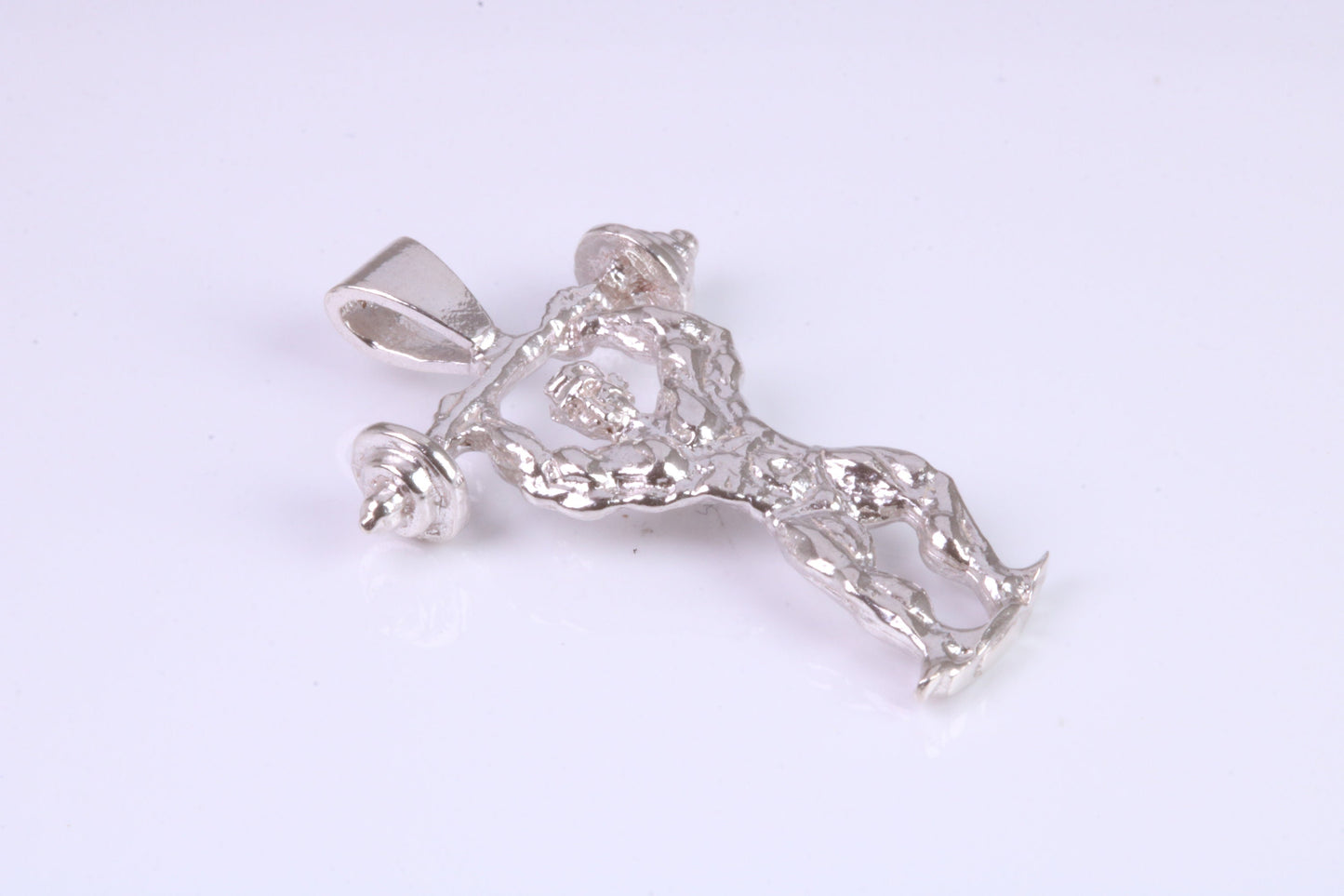 Body Builder Pendant, Made From Solid Cast Silver