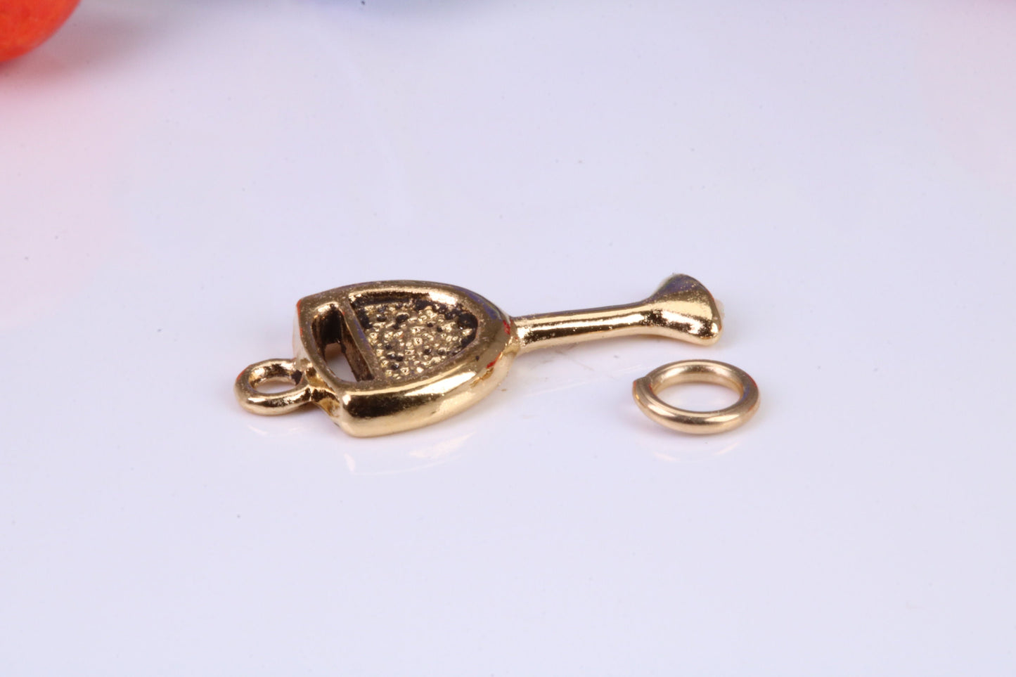 Wine Glass Charm, Traditional Charm, Made from Solid Yellow Gold, British Hallmarked, Complete with Attachment Link