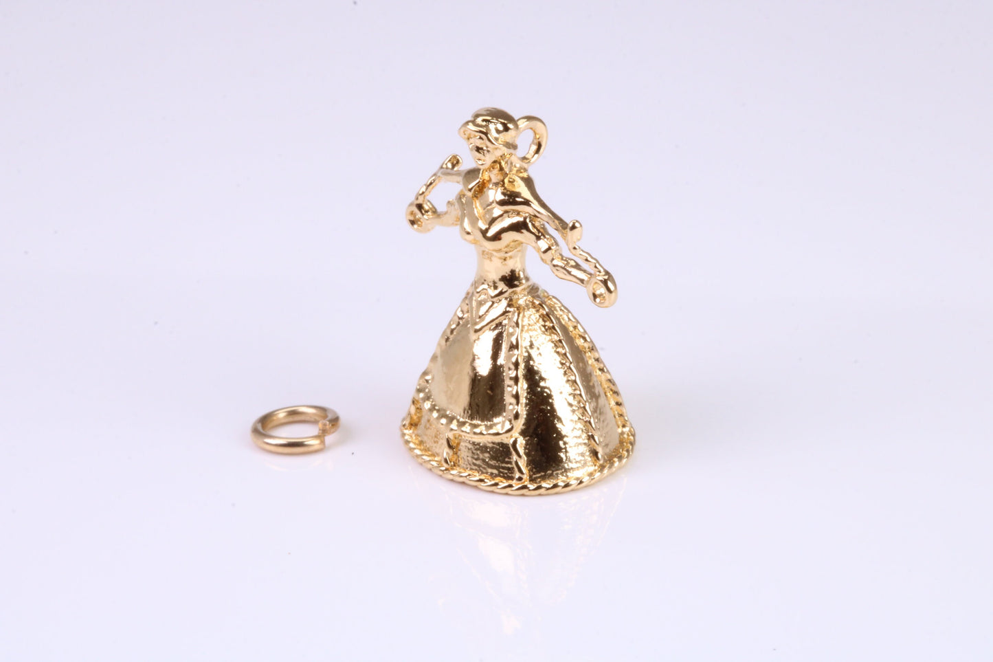 Water Carrier Charm, Traditional Charm, Made from Solid Yellow Gold, British Hallmarked, Complete with Attachment Link