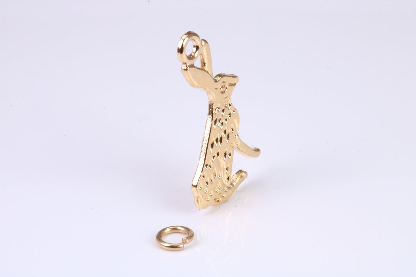 Hare Charm, Traditional Charm, Made from Solid Yellow Gold, British Hallmarked, Complete with Attachment Link