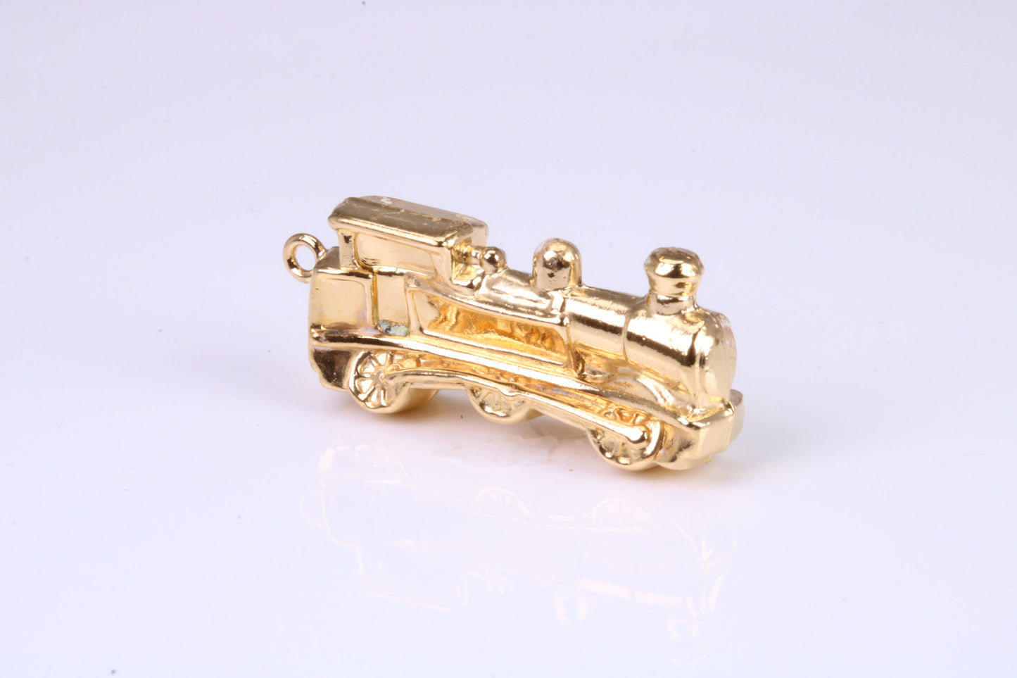 Train Charm, Traditional Charm, Made from Solid Yellow Gold, British Hallmarked, Complete with Attachment Link