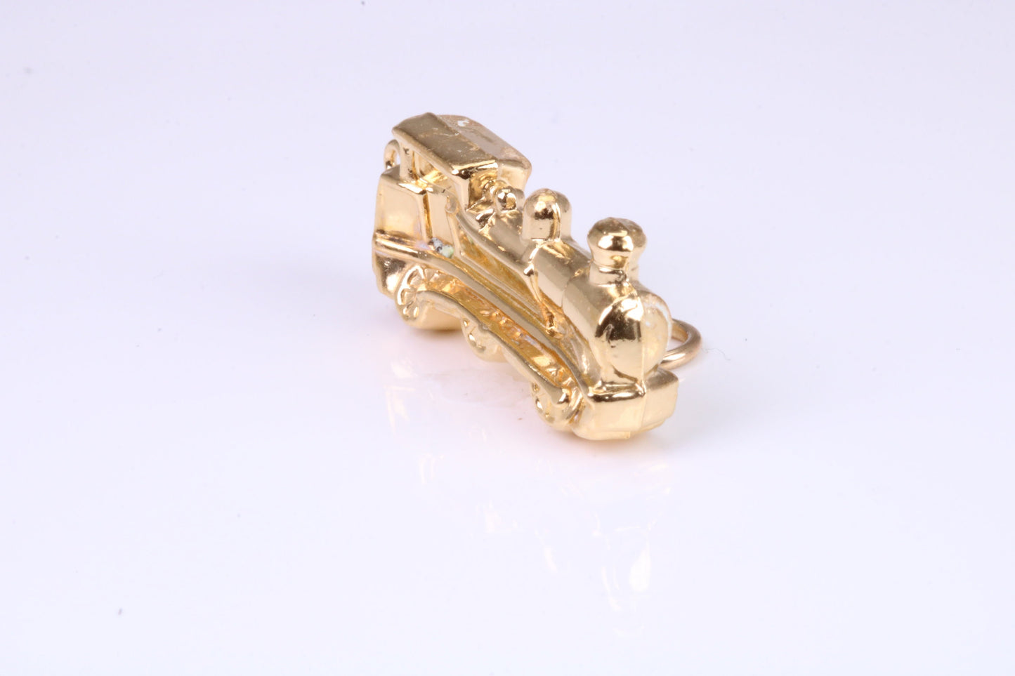 Train Charm, Traditional Charm, Made from Solid Yellow Gold, British Hallmarked, Complete with Attachment Link